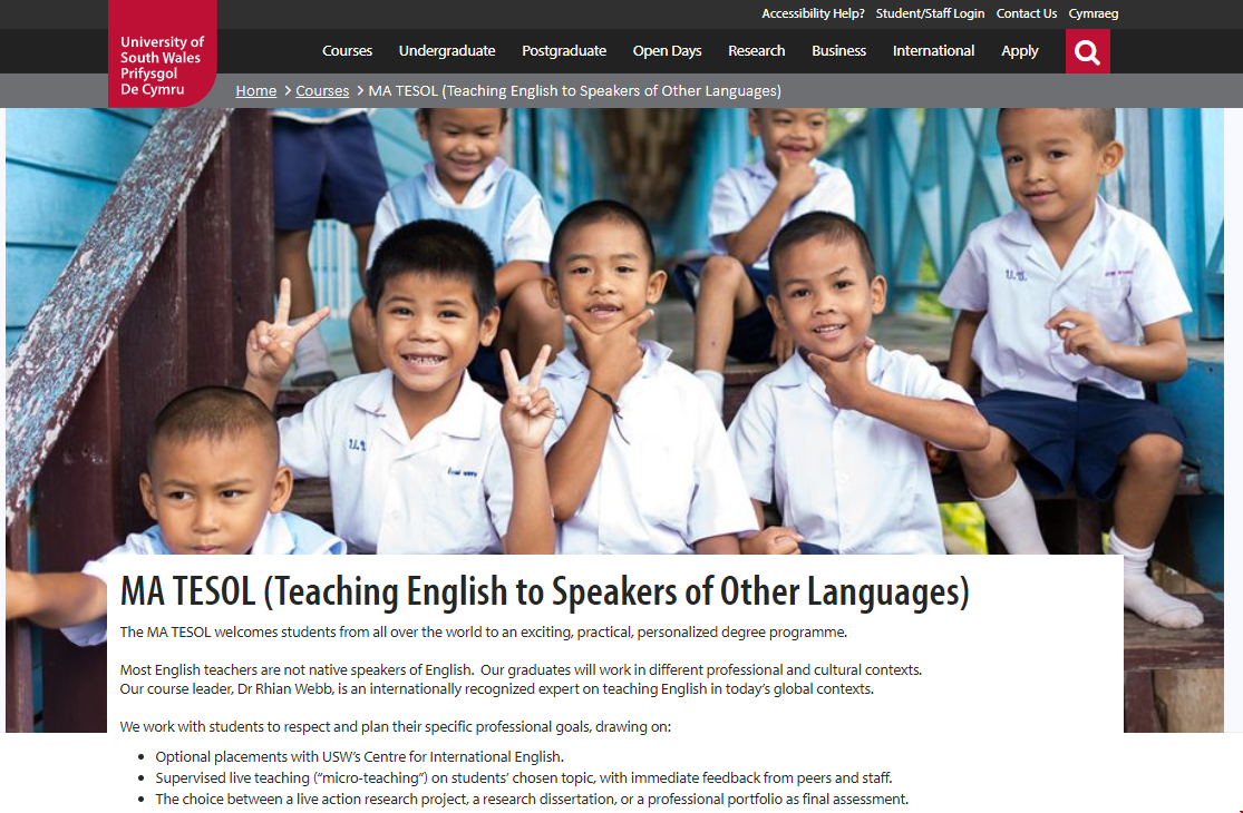 英國南威爾士大學TESOL專業.png