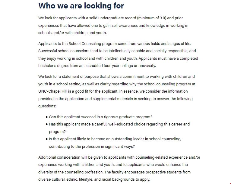 北卡羅來納大學教堂山分校心理咨詢碩士申請條件.png