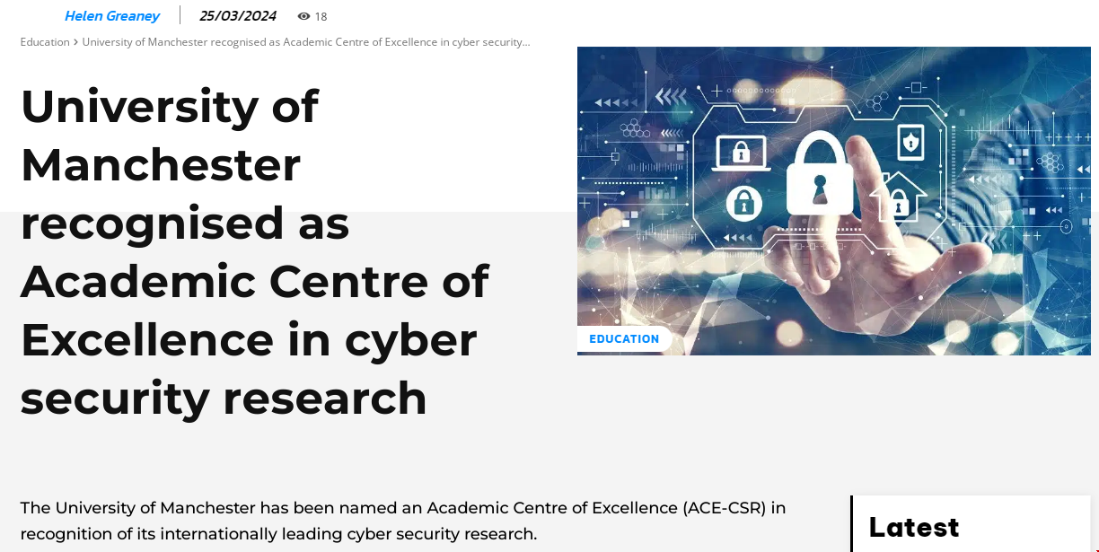 曼大被評為網絡安全研究卓越學術中心.png