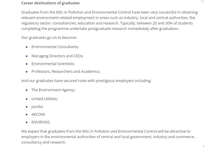 曼徹斯特大學污染與環境控制專業就業情況.png