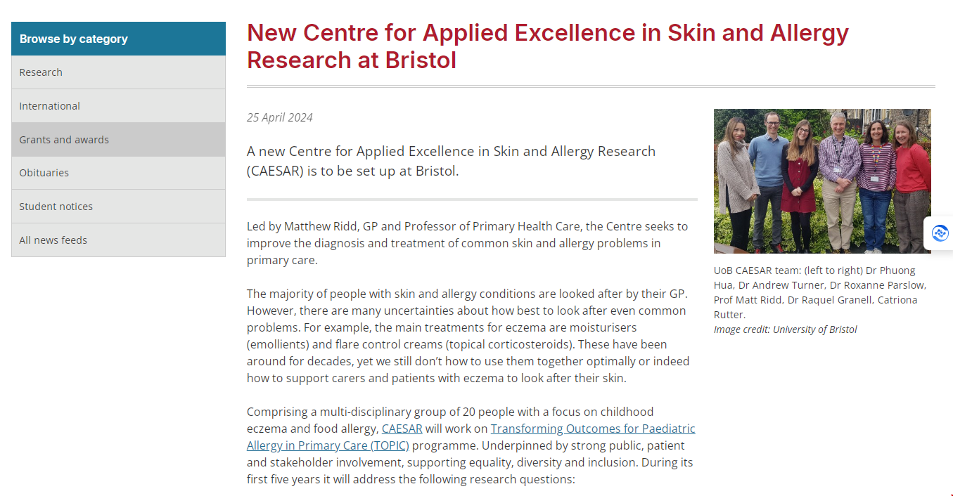 布里斯托大學成立新型皮膚和過敏研究中心.png