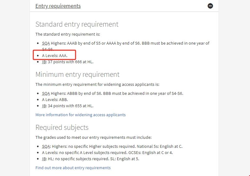 愛丁堡大學部分專業提高A-level要求.png 愛丁堡大學部分專業提高A-level要求.png